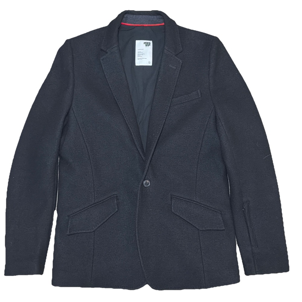 Massif Men's Medium Massif Collection‎ Black Wool Sport Coat